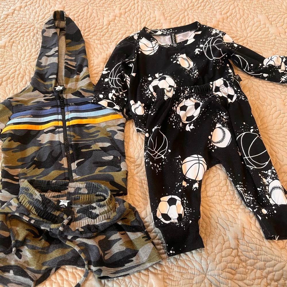 Pixie Lane Boys 6-12 Month sets 1 short, 1 long pants Smoke and Pet Free Home